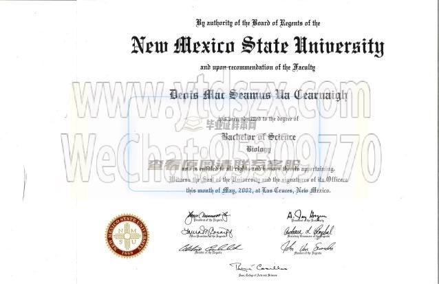 美国新墨西哥州立大学毕业证样本(图文)插图