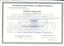 法国布莱兹•帕斯卡大学毕业证样本