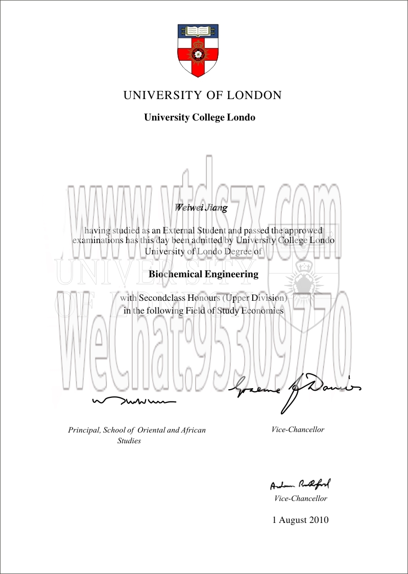 英国伦敦大学学院毕业证样本(图文)