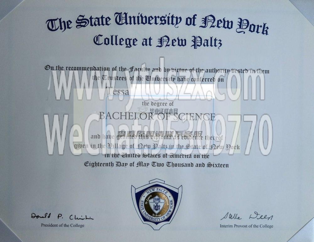 美国纽约州立大学新帕尔兹分校毕业证样本(图文)插图