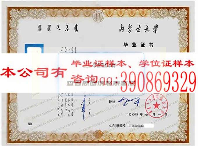 内蒙古电子信息职业技术学院学位证样本