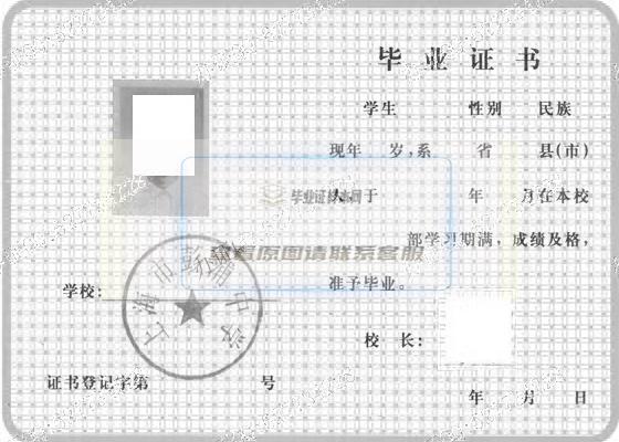 上海市彭浦中学2015年高中毕业证样本图