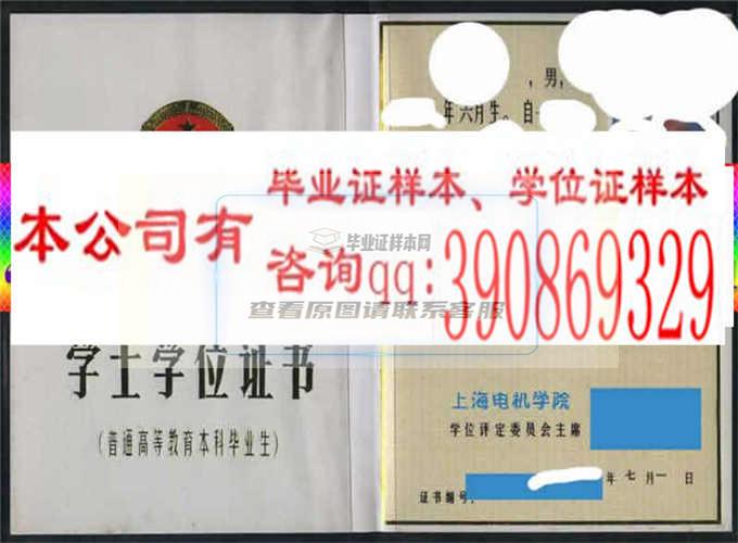 上海电机学院学位证样本