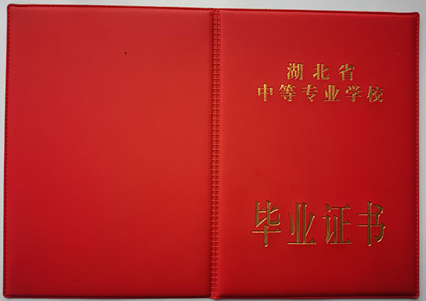 湖北省2002年中专毕业证外壳