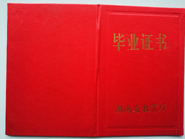 湖南省2001年中专毕业证封皮