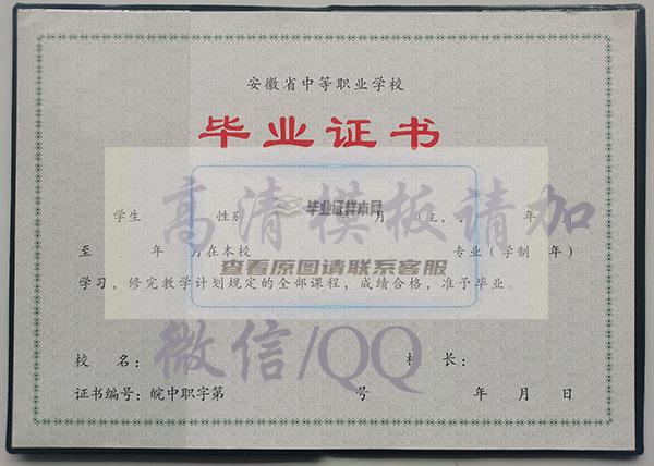安徽省2009年全日制中专毕业证样本