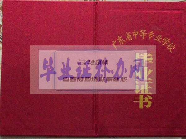 1994年广东省中专毕业证样本图片模板