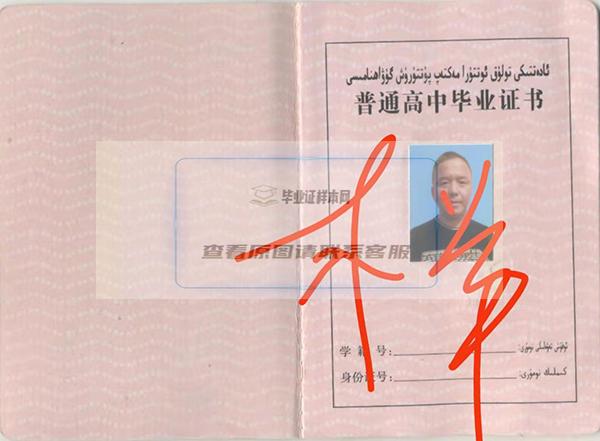 新疆2008年高中毕业证样本