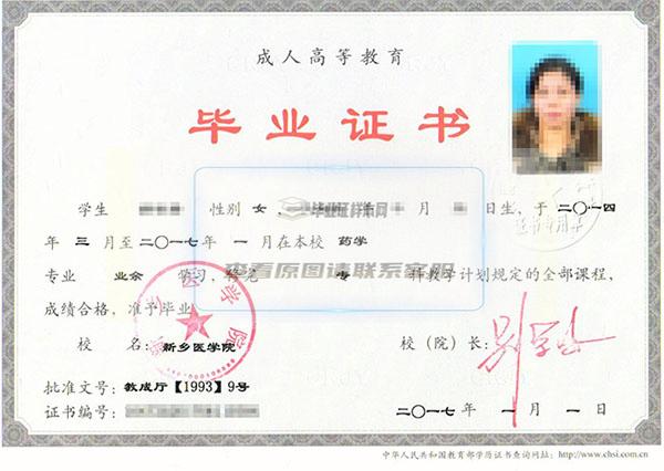 安徽工业大学成人大专毕业证样本