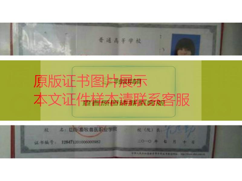 山东畜牧兽医职业学院2010年毕业证样本