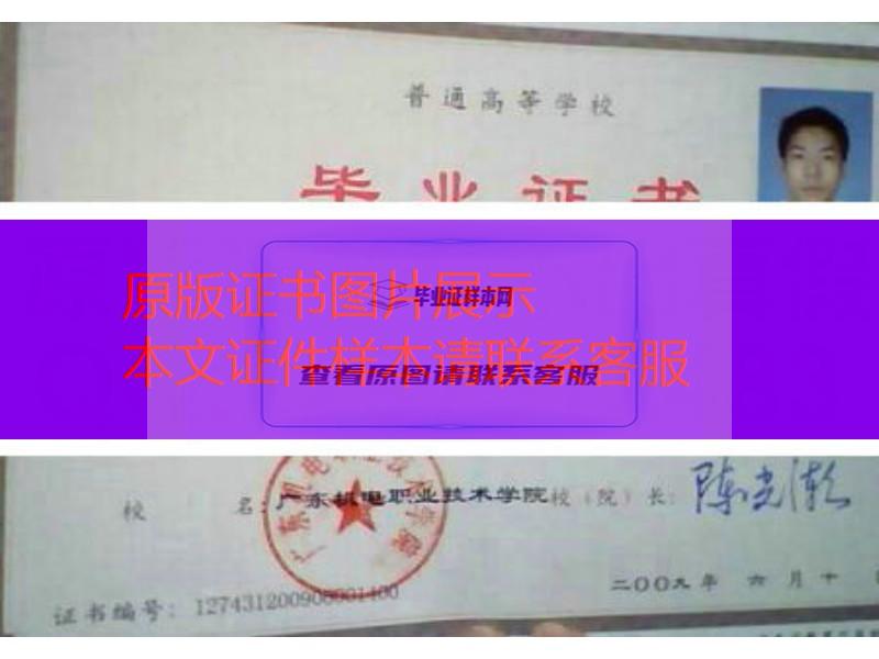 广东机电职业技术学院2009年毕业证