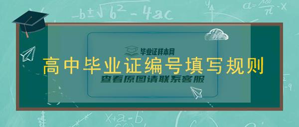 高中毕业证编号填写规则