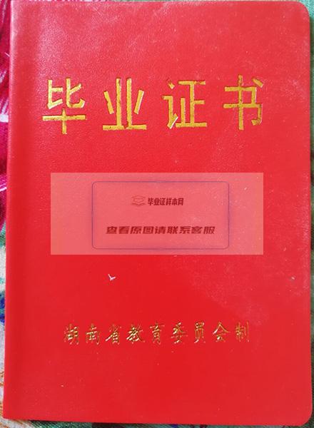 湖南省湘潭市2000年高中毕业证外壳