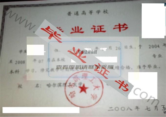 哈尔滨理工大学2008年毕业证样本（机械设计制造及其自动化）第2张