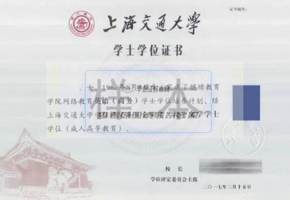 上海交通大学毕业证样本（封面图片）