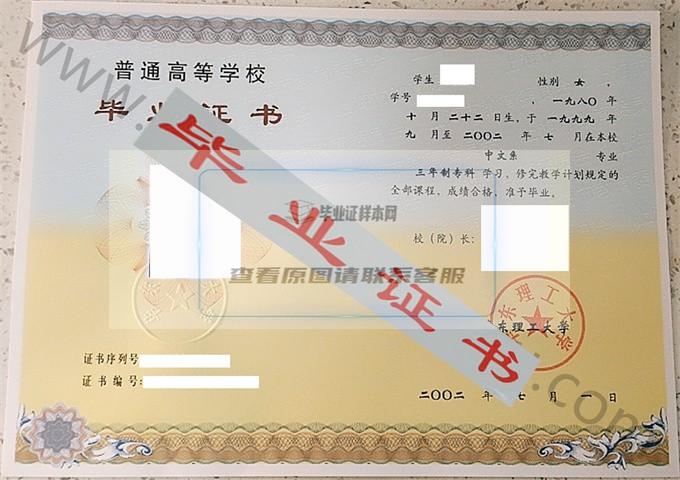华东理工大学2002年毕业证样本（中文系）第6张