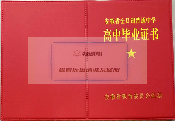 90年代安徽省高中毕业证外壳