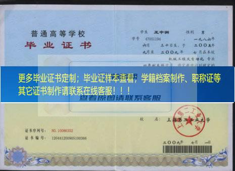 上海第二工业大学毕业证模板上海市毕业证样本