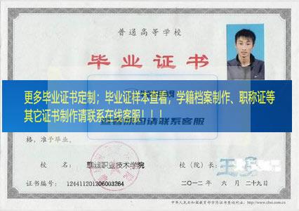 聊城职业技术学院毕业证山东省毕业证样本