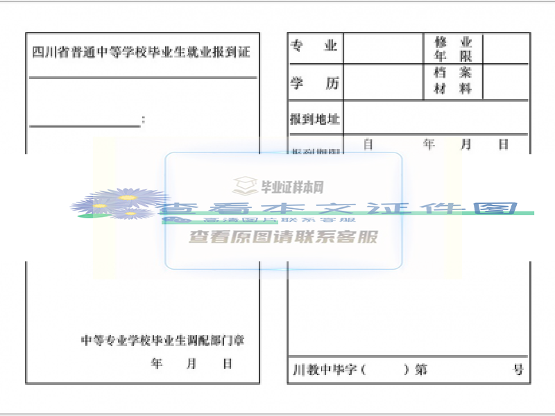 全国普通中等毕业生报到证补办