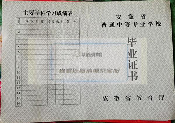 芜湖市高中毕业证样本图片及高中学校大全