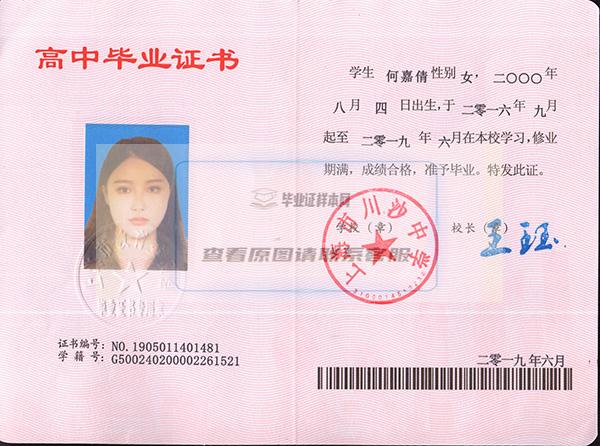 上海市光明中学毕业证内页