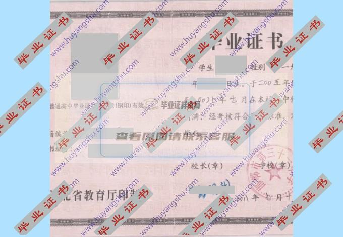 邯郸市第三十一中学2008年高中毕业证样本是什么样子的？