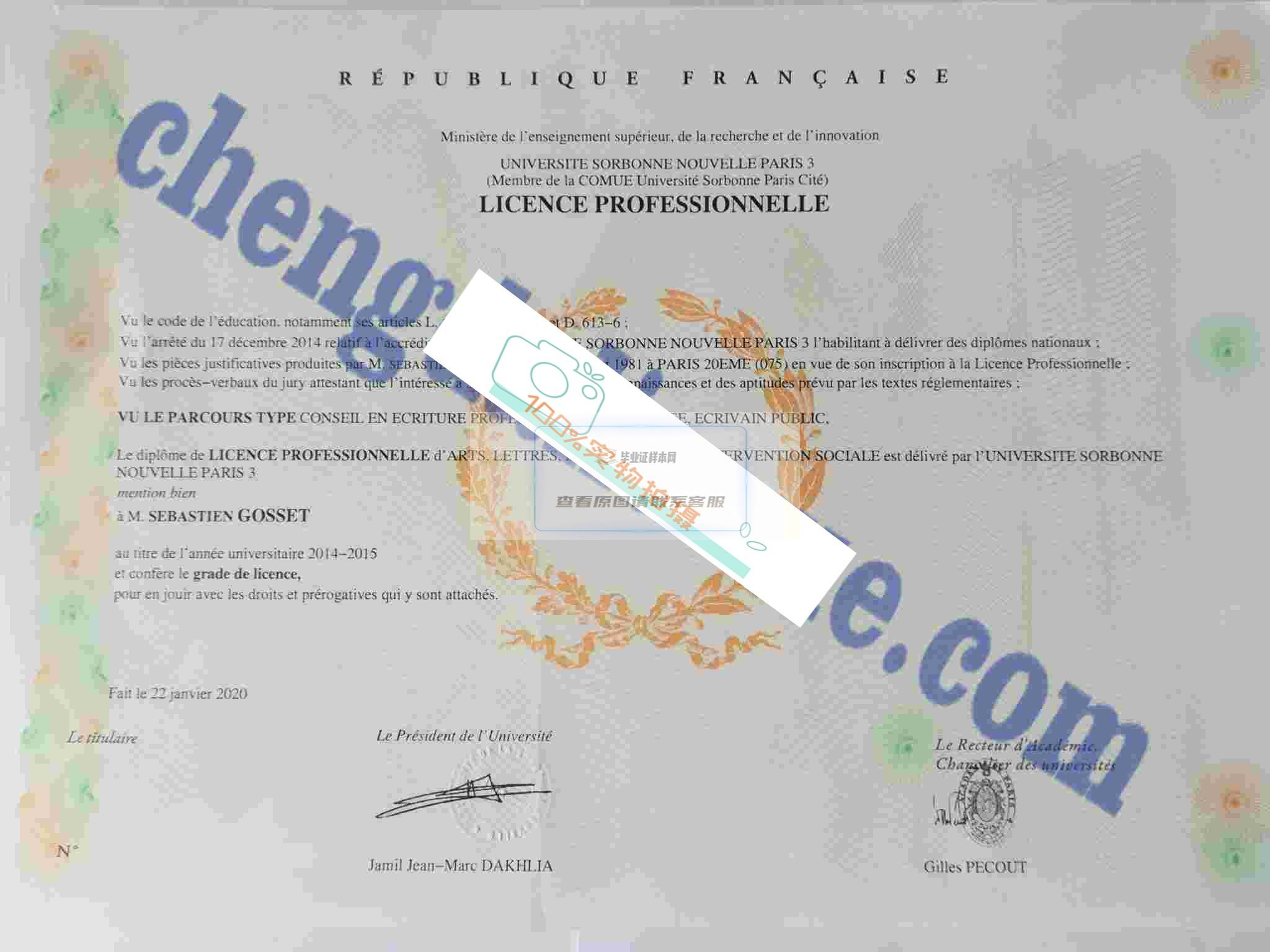 定制个性化的巴黎第八大学毕业证样本 专属定制服务定制插图