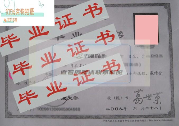 中国矿业大学毕业证模板(样板)