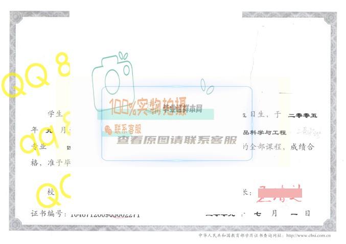 河南科技学院毕业证模板(样品)