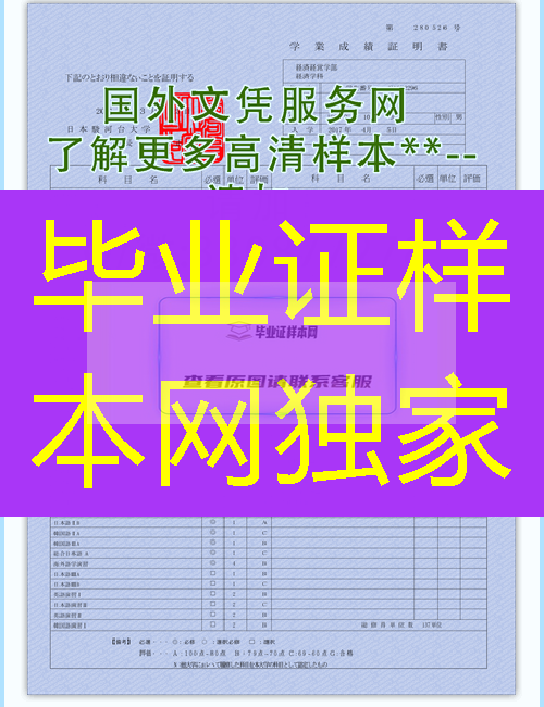 日本骏河台大学毕业证样本