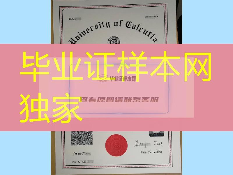 印度加尔各答大学University of Calcutta毕业证钢印特写图片，印度毕业证书定制