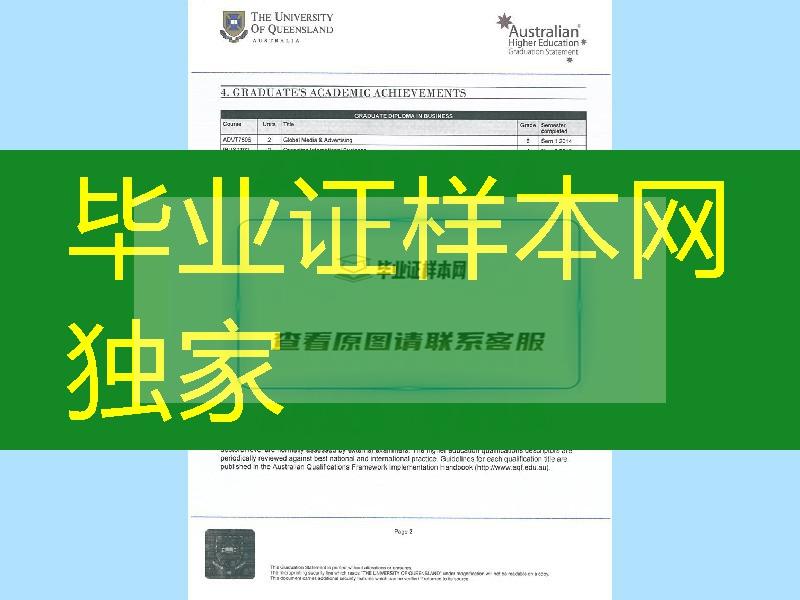 澳洲昆士兰大学真实留学资料一套