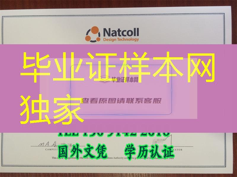 新西兰diploma,新西兰Natcoll设计科技学院毕业证样式实拍