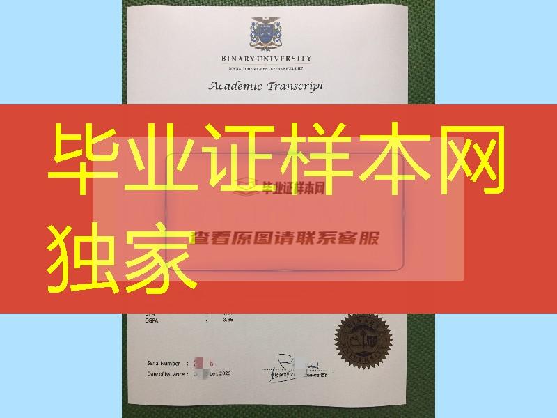 马来西亚百纳利大学成绩单，Binary University transcript