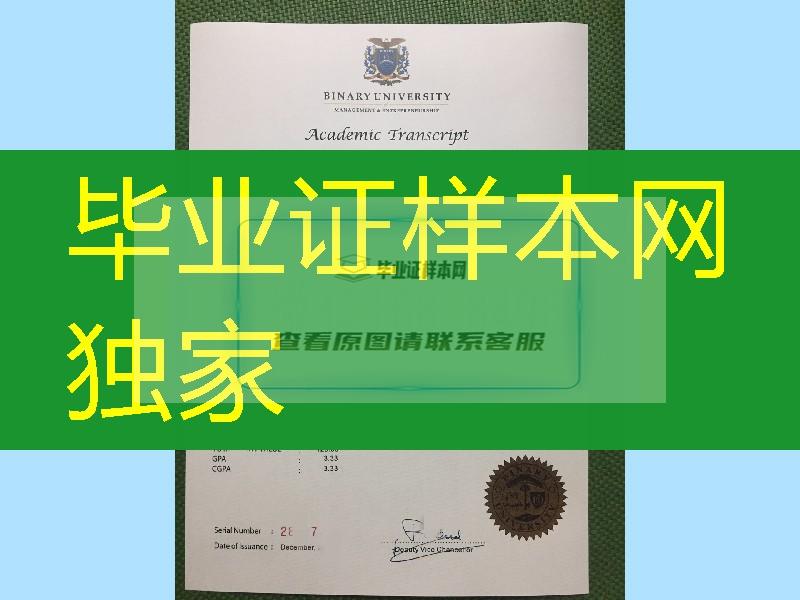 马来西亚百纳利大学成绩单，Binary University transcript