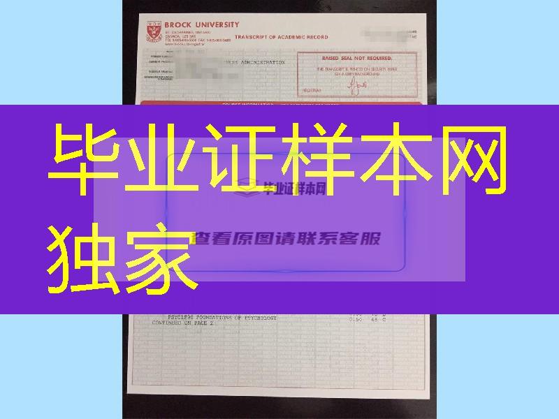 加拿大Brock布鲁克大学成绩单，brock university transcript