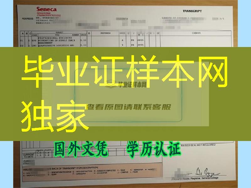 拍摄加拿大圣力嘉学院seneca college成绩单样式