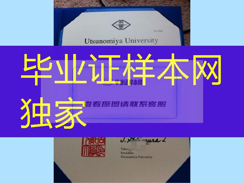 日本宇都宫大学英文版学位记，Utsunomiya university diploma certificate