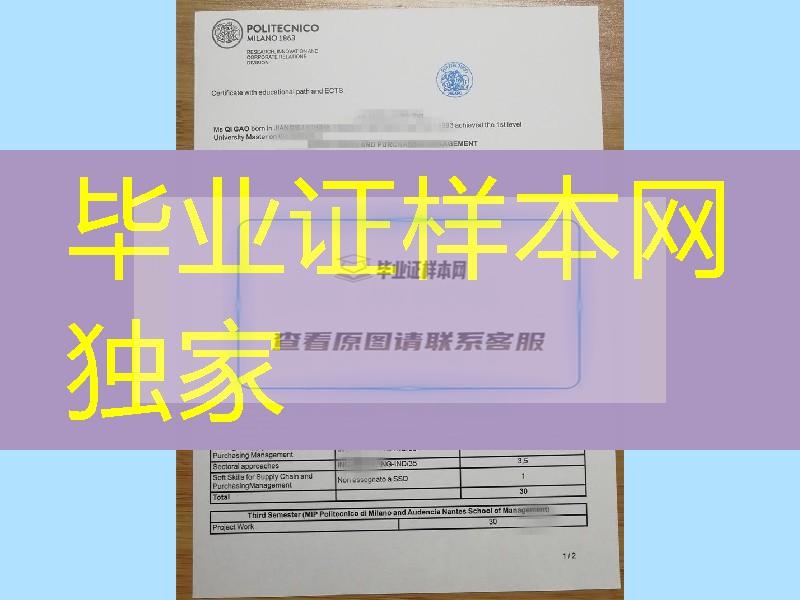 意大利米兰理工大学毕业证成绩单，意大利diploma degree