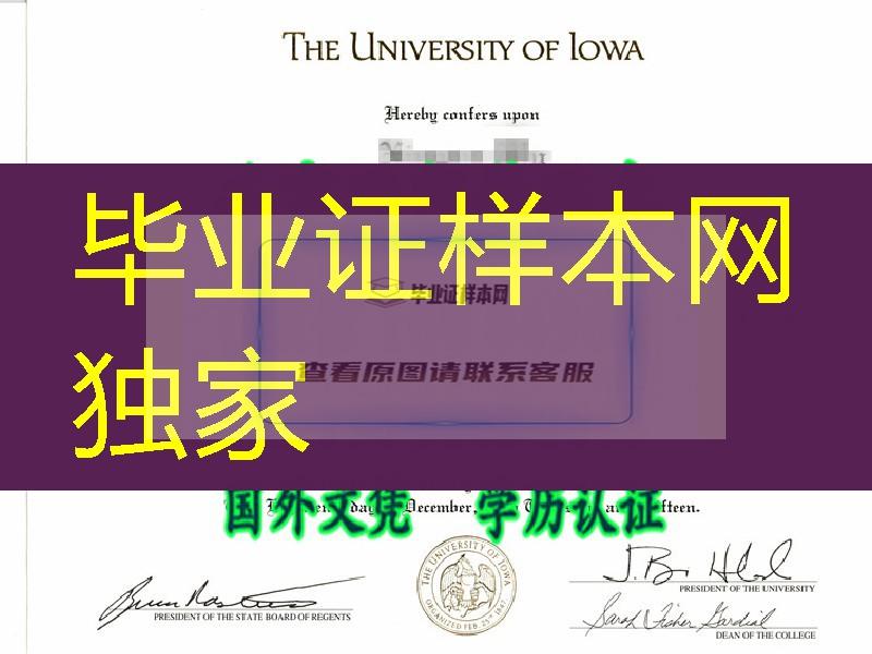 爱荷华大学毕业证，The University of Iowa dipoma2015年客户真实扫描件