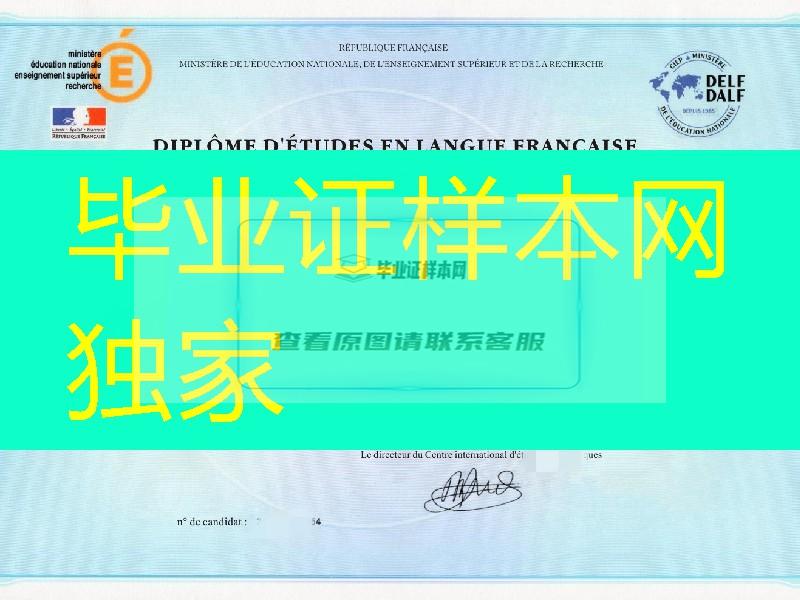 Delf B2法语证书，法语学习证书，法语文凭