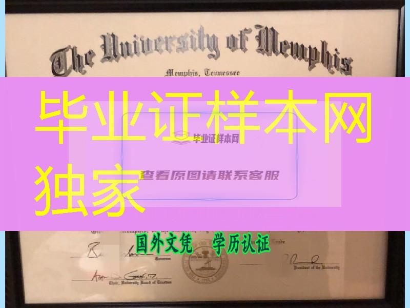 美国孟菲斯大学University of Memphis毕业证案例挂墙，University of Memphis diploma certificate