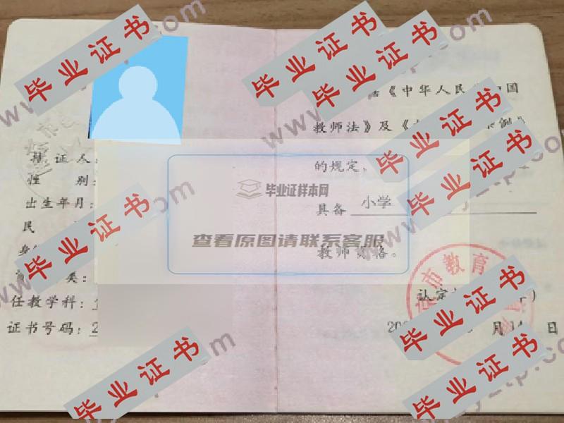南京市教师资格证样本图片