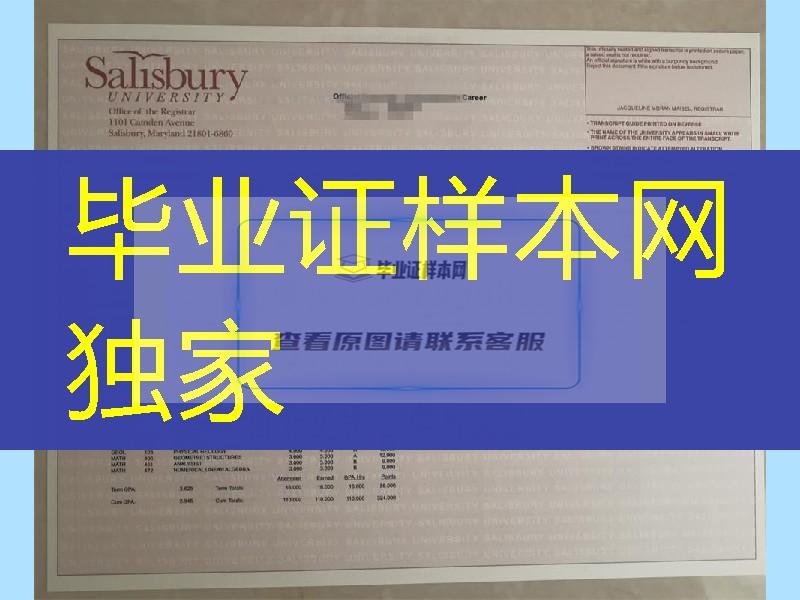 美国索尔兹伯里大学成绩单，Salisbury University transcript