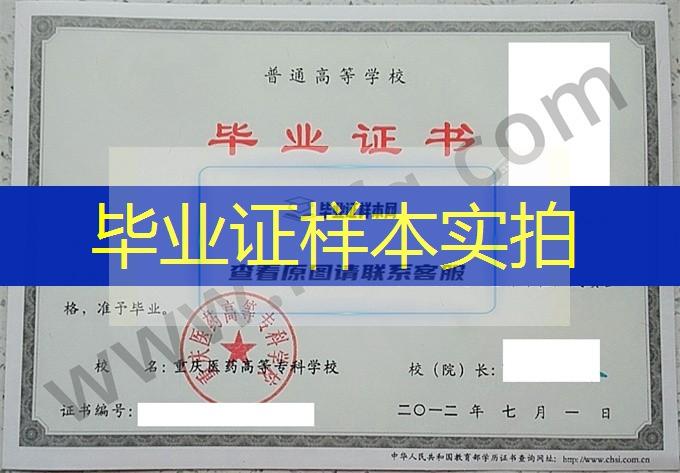 重庆医药高等专科学校2012年统招专科毕业证样本（中药学）