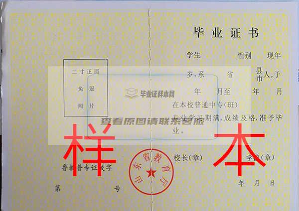 山东省中专毕业证编号样本