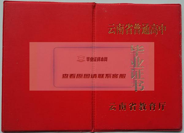 云南省1994年高中毕业证封面