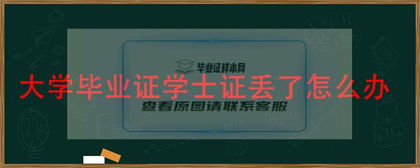 大学毕业证、学士证丢了怎么办