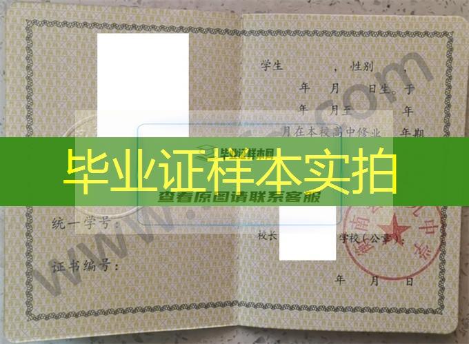 衡南县第九中学1992年高中毕业证样本